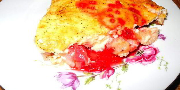 творожная шарлотка с райскими яблочками