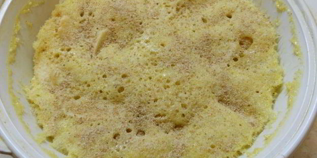 яблочная шарлотка с карамелью в микроволновке