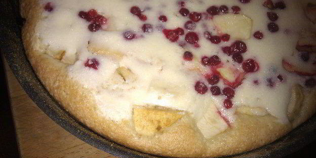 яблочно-брусничная шарлотка