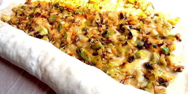 хрустящий постный штрудель с ароматной полезной начинкой