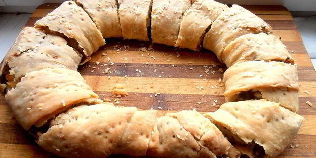 хрустящий постный штрудель с ароматной полезной начинкой