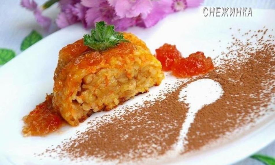 Рецепт рисового штруделя с томатно-яблочным джемом
