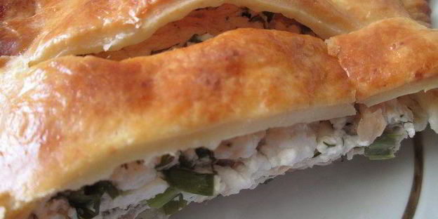 рыбный штрудель из творожного теста