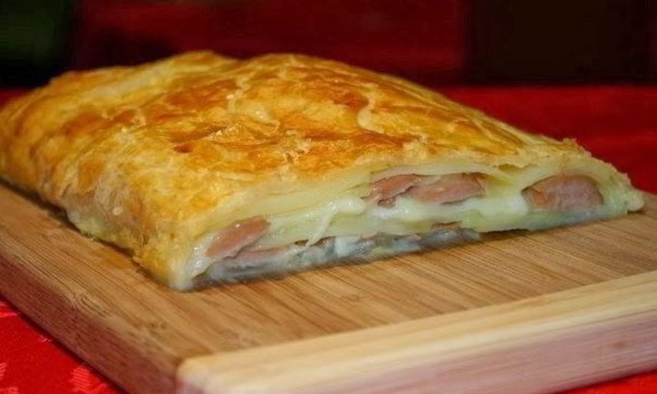 Рецепт штруделя с картофелема и сосисками