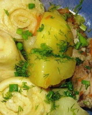 Штрудель с курицей и картошкой