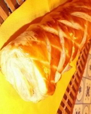 Штрудель с омлетом и ветчиной