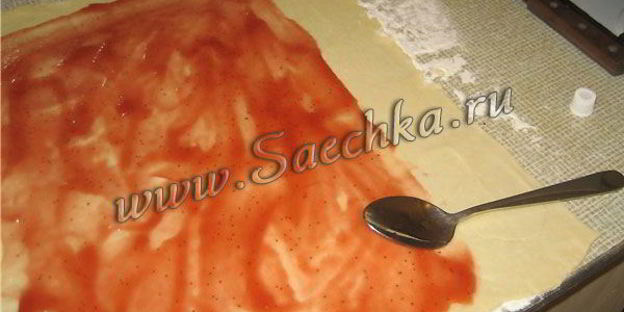 штрудель с творогом и вишней