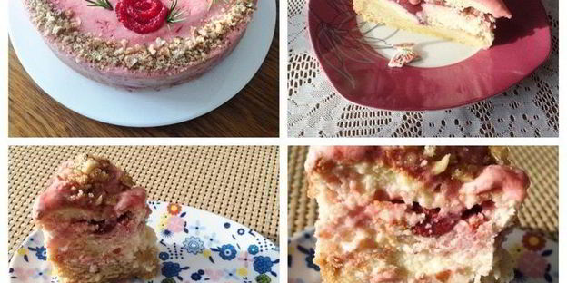 творожник со свежей клубникой и черешней