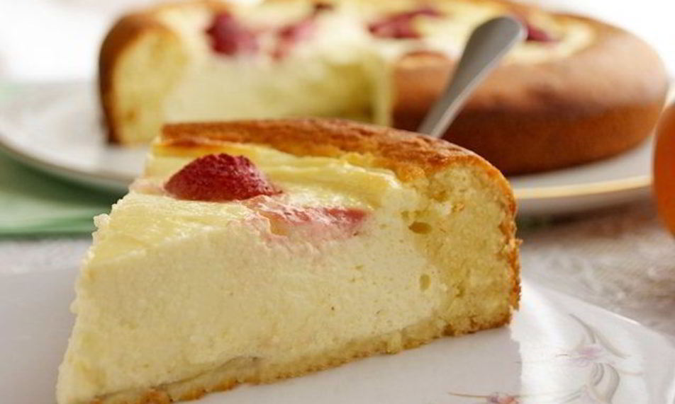 Рецепт творожного пирога с бисквитным тестом