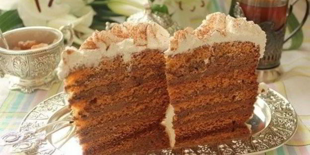 медовик в мультиварке шоколадный бисквит