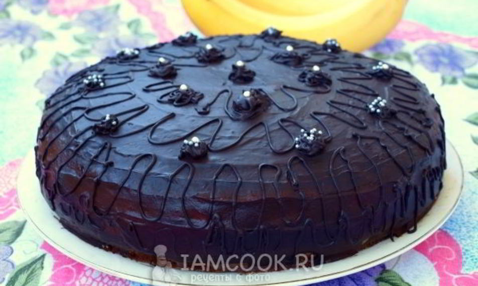 Рецепт шоколадна-бананового торт