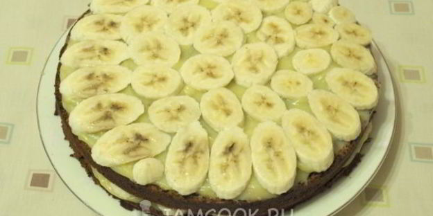 шоколадно-банановый торт