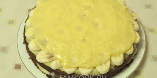 шоколадно-банановый торт