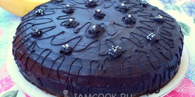 шоколадно-банановый торт