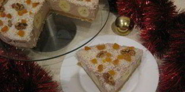 шоколадно-сливочный торт с бананами