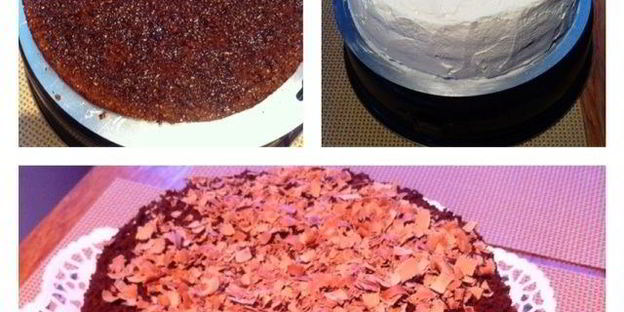 шоколадный торт с маракуйей и безе