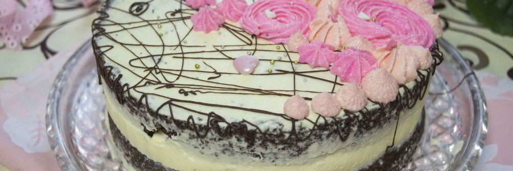 Шоколадный торт с заварным кремом