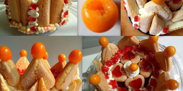 торт без выпечки корона