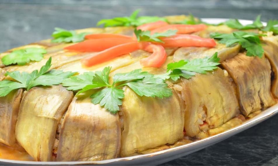 Рецепт торта иза баклажанова с рисома и фаршема