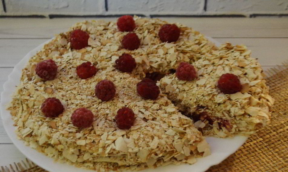 Рецепт торта из лаваша с малиной