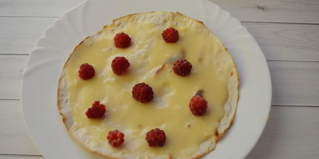 торт из лаваша с малиной