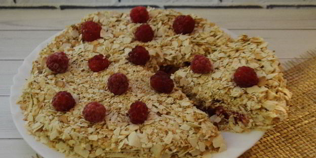 торт из лаваша с малиной