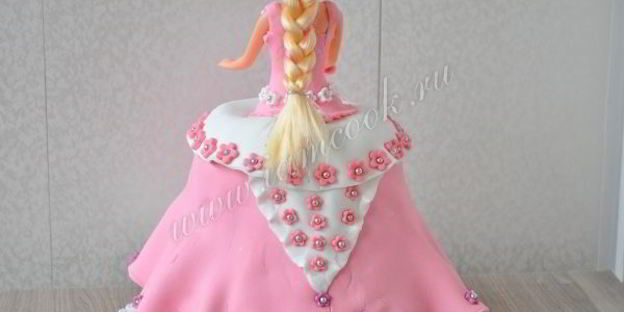 торт-кукла розовая принцесса