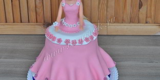 торт-кукла розовая принцесса