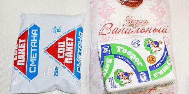 торт на сгущенке с творожно-зефирным кремом