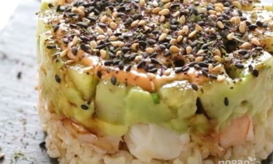 Рецепт торта с креветками и авокадо