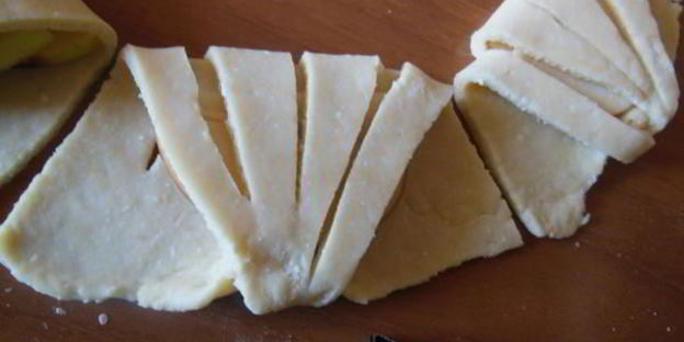 творожные конвертики с яблоками