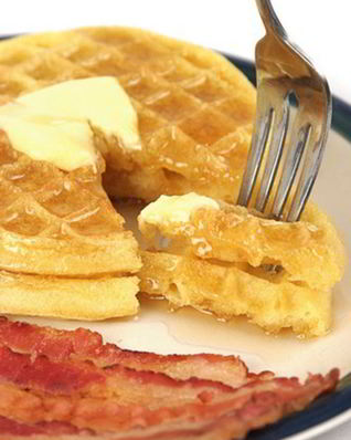 Бельгийские вафли с беконом