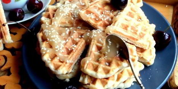 овсяные вафли с кунжутом