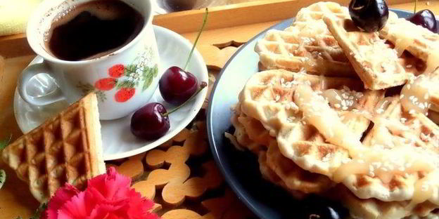 овсяные вафли с кунжутом