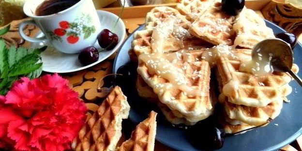 овсяные вафли с кунжутом