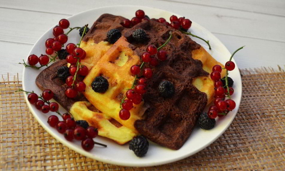 Рецепт шоколадна-ванильных вафли