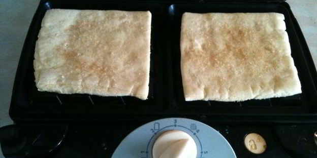 слоеные вафли с карамельными яблоками