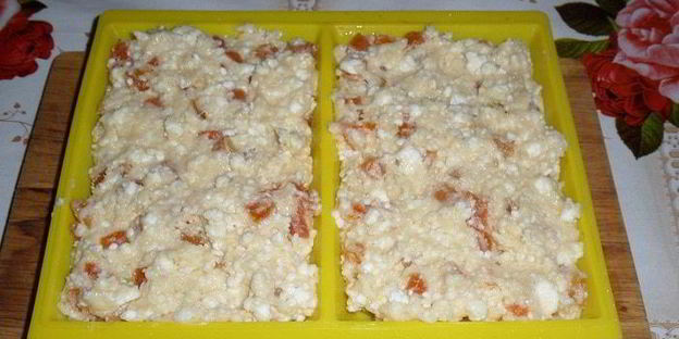 творожные вафли с курагой