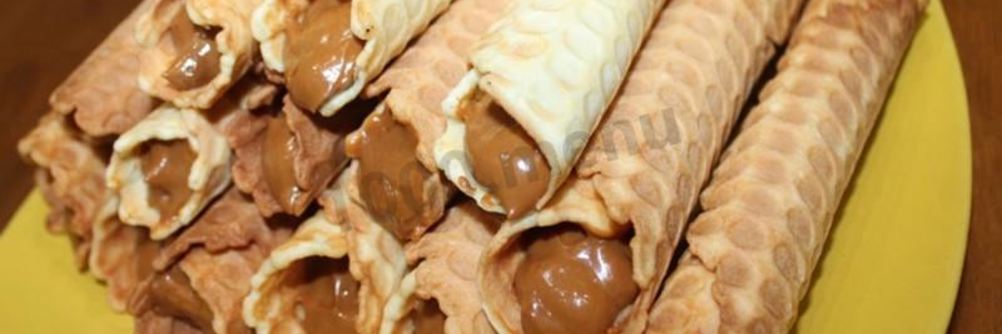 Вафельные трубочки со сгущенкой