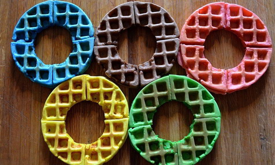 Рецепт вафель олимпийских кольца