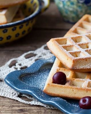 Вафли с яблочным пюре