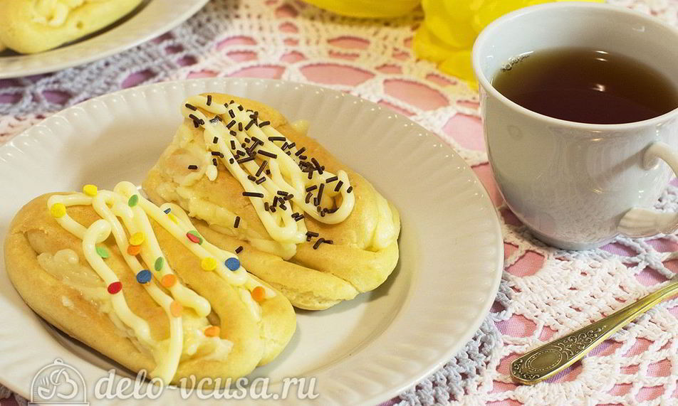 Рецепт домашних эклеров со сгущенкой