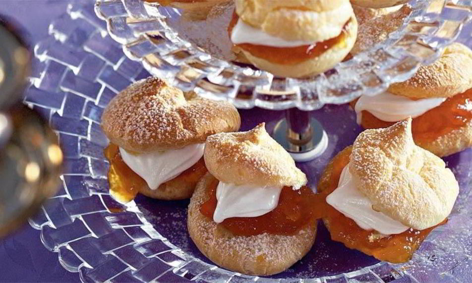 Рецепт профитролей с апельсиновым желе