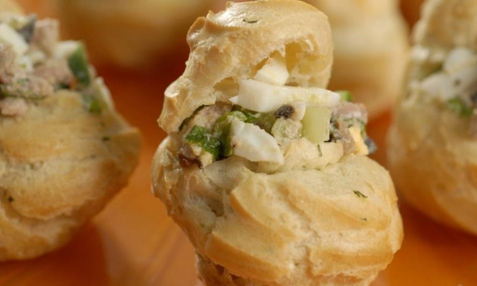 Рецепт профитролей с печенью трески