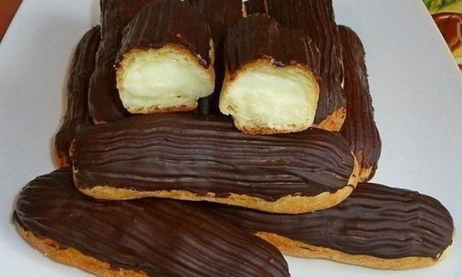 Рецепт эклеров с кремом в глазури