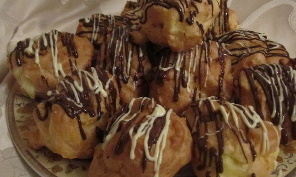 Рецепт заварного пирожного с заварным кремом на белом шоколаде