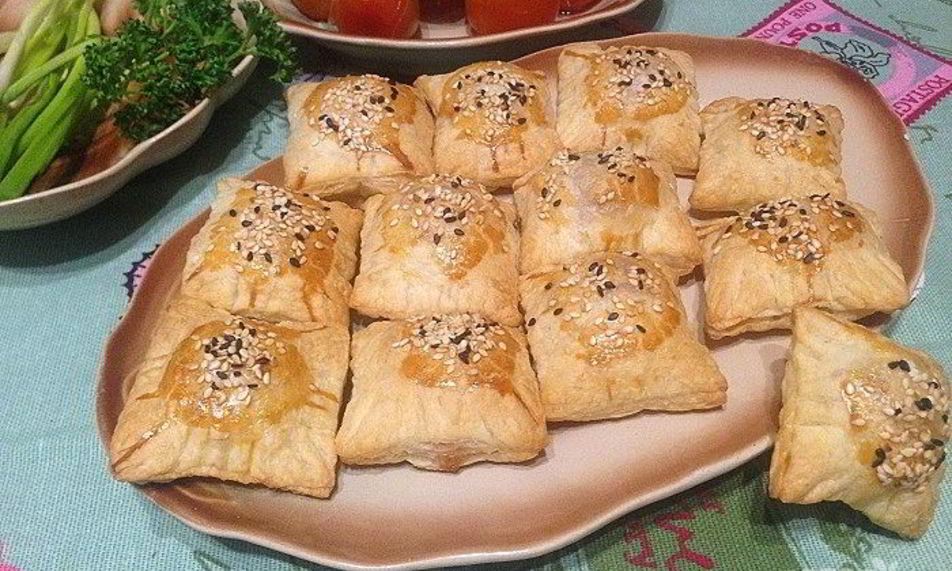 Рецепт закусочных слоек с паштетома