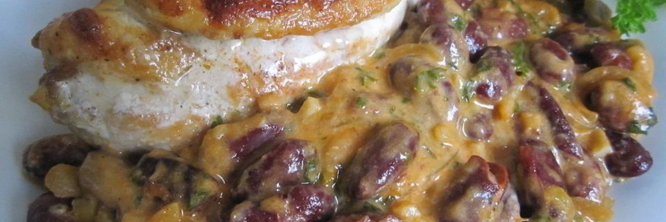 Фасолевая запеканка с куриной грудкой