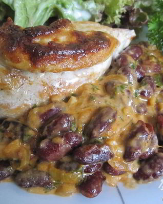 Фасолевая запеканка с куриной грудкой