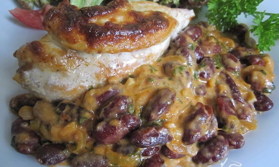 Рецепт фасолевой запеканки с куриной грудкой